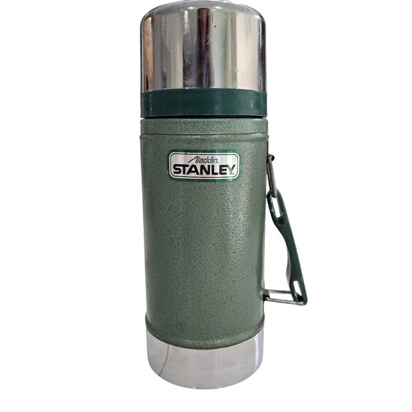 Stanley Aladdin Vintage Green Thermos Bottle 1 Quart Metal Insulated Vacuum Flas - Picture 1 of 8